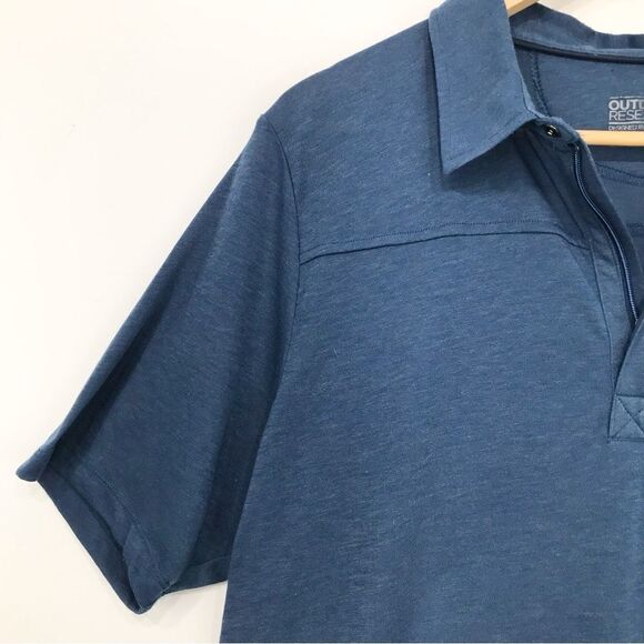 Outdoor Research Blue Quarter Zip Lightweight Performance Dri Release Polo Shirt - Picture 6 of 16